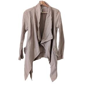 Monoreno Brown Lattice Open Front Cardigan - Small Flowy Whimsy Crochet Lace